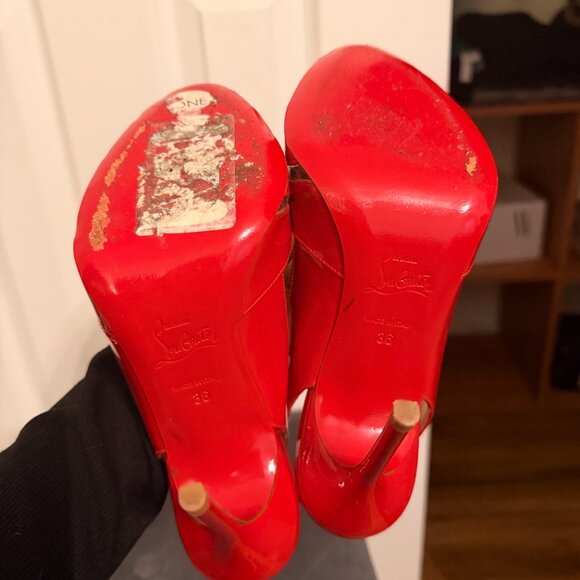 Christian Louboutin Red Patent Leather Corsetica 100 - Picture 4 of 5